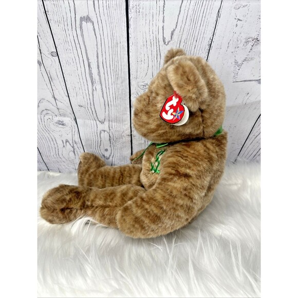Ty Beanie Buddy 2002 Billionaire Brown Bear Dollar Sign Chest Weighted 14" - Picture 3 of 6